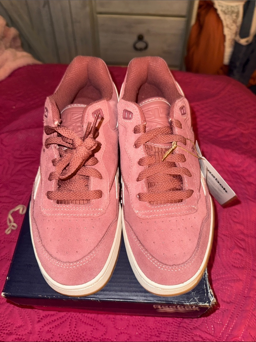 Reebok Women’s Rose Pink Suede Sneakers
